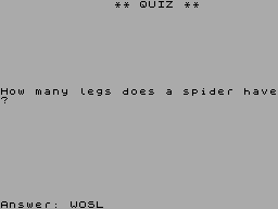 Screen from Quiz Game