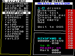 Screen from RAR
