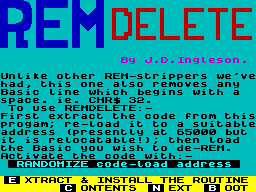 Screen from REM DELETE