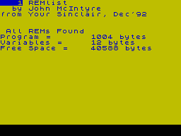 Screen from REMlist