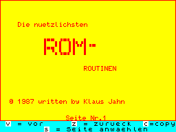 Screen from ROM Routinen