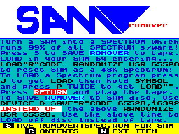 Screen from ROMover