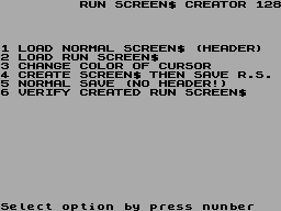Screen from RUN SCREEN$ Creator