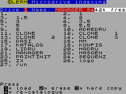 Screen from RUN Utility