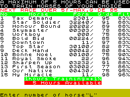 Screen from The Racing Game