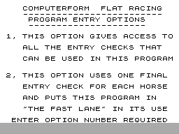Screen from Racing Predictions