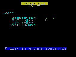 Screen from Radix VII