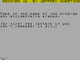 Screen from Recovery +D