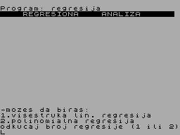 Screen from Regresioa Analyza