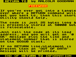 Screen from Return To