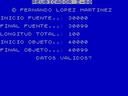 Screen from Reubicador Z-80