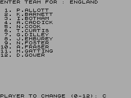 Screen from Revised Champions of Cricket 1993