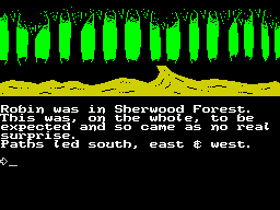 Screen from Robin of Sherlock