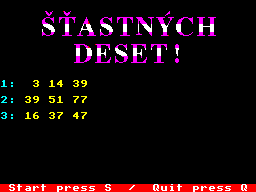 Screen from Rozpisy Cisel