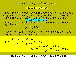 Screen from Rozwiazywanie Rownania Kwadratowego