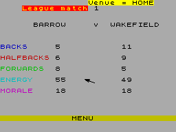 Screen from Rugby Manager + Automania