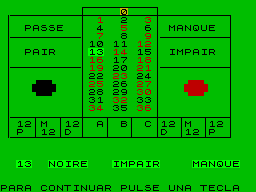 Screen from Ruleta