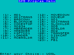 Screen from SP5 Tape to +3 Disc Utility