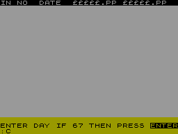 Screen from Sales Day Book