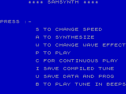 Screen from SamSynth