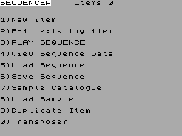 Screen from Sample Sequencer