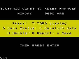 Screen from Scotrail Class 47 Manager