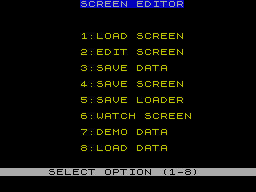 Screen from Screen Editor