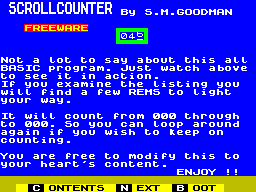 Screen from Scrollcounter