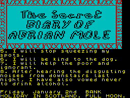 Screen from The Secret Diary of Adrian Mole Aged 13 3/4