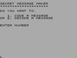 Screen from Secret Message Maker
