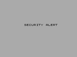 Screen from Security Alert