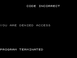 Screen from Security Program