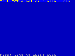 Screen from SelectLlist