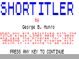 Screen from Shortitler