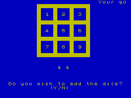 Screen from Shut the Box