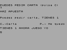 Screen from Siete y Medio
