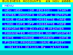 Screen from Simple Business Accounts