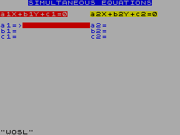 Screen from Simultaneous Equations