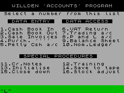 Screen from Small Business Accounts