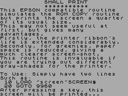 Screen from Small Print