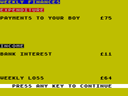Screen from Snooker Management