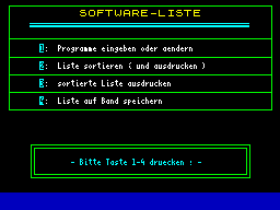 Screen from Softwareliste
