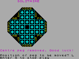 Screen from Solitaire