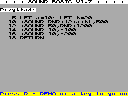 Screen from Sound Basic