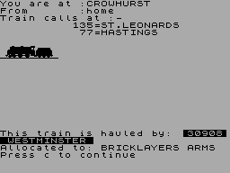 Screen from Southrail