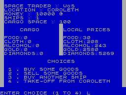 Screen from Space Trader