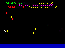 Screen from Space Trek