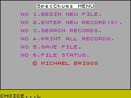 Screen from Spec File