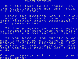 Screen from Speccopy