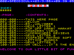 Screen from Specdicul!